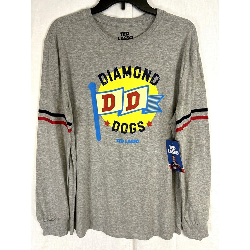 Ted Lasso Mens T-Shirt M Long Sleeve Diamond Dogs AFC Richmond Soccer Football